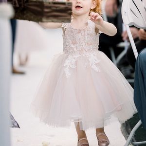 Lace Tulle Straps Wedding Flower Girl Dress size 2